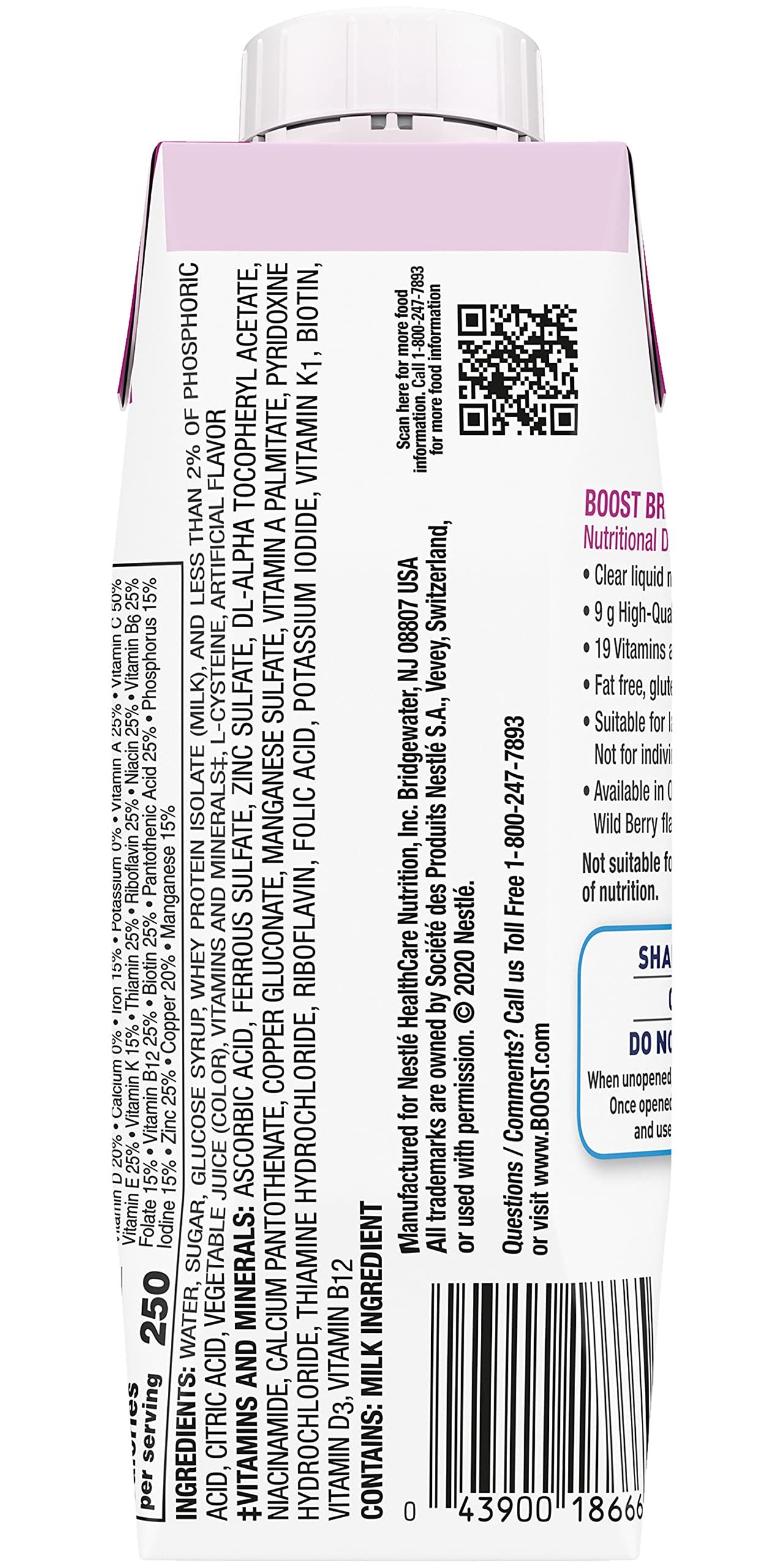 BOOST Breeze Wildberry paquete de seis envases listo para almacenar