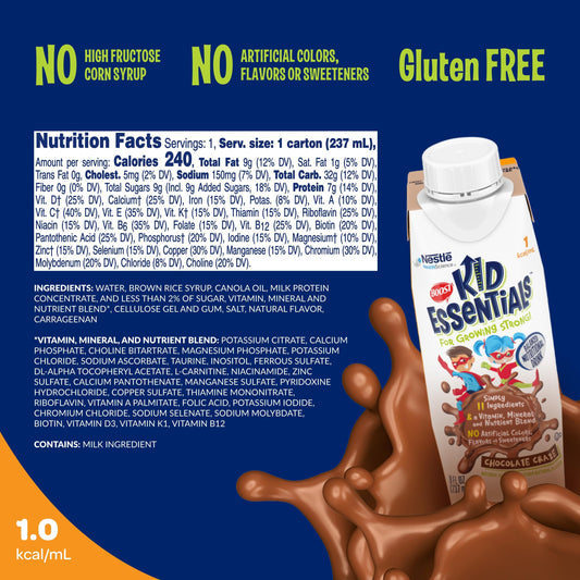 BOOST textura del líquido chocolate mostrando consistencia apetitosa y nutritiva