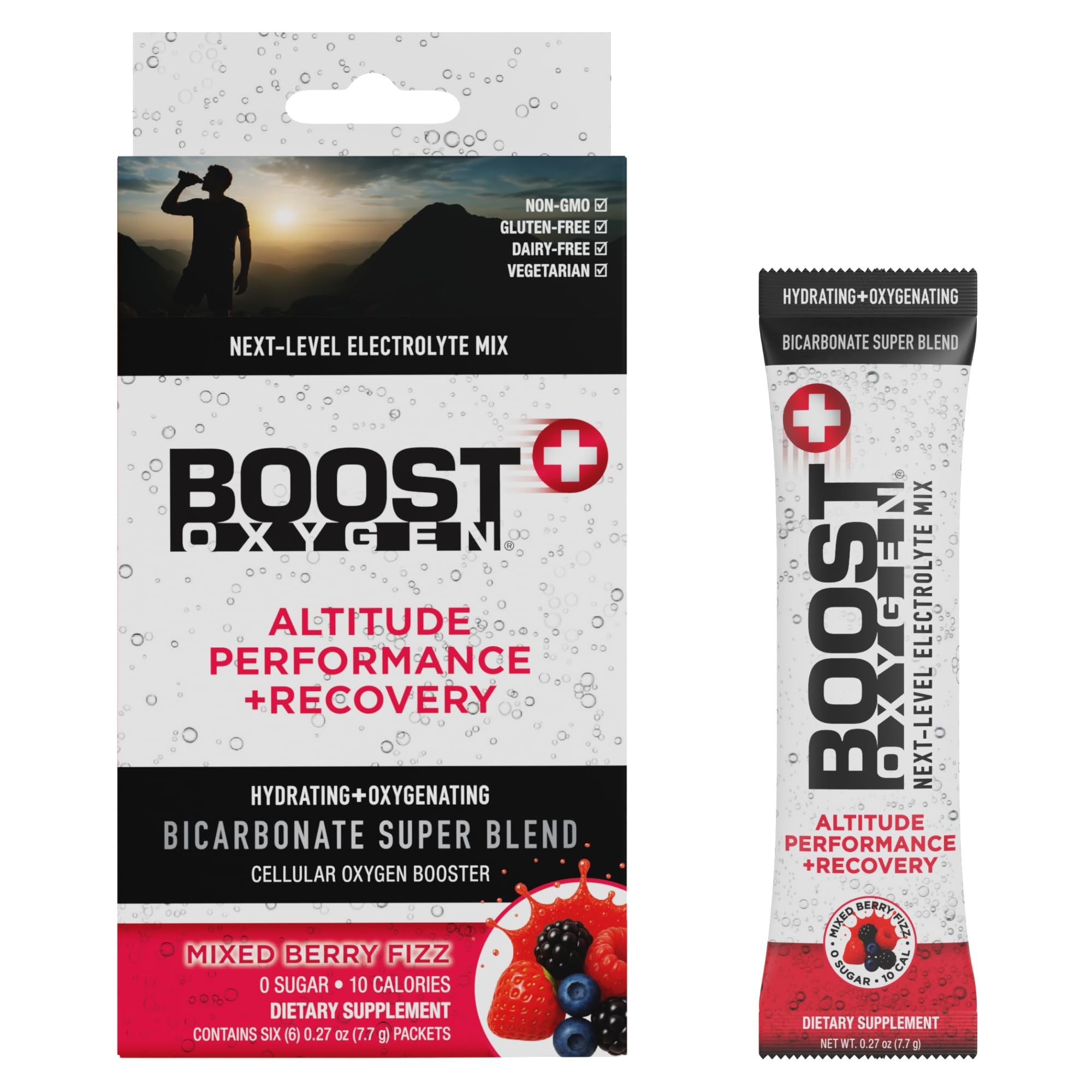 Boost Oxygen empaque frontal mostrando el diseño y beneficio de hidratación