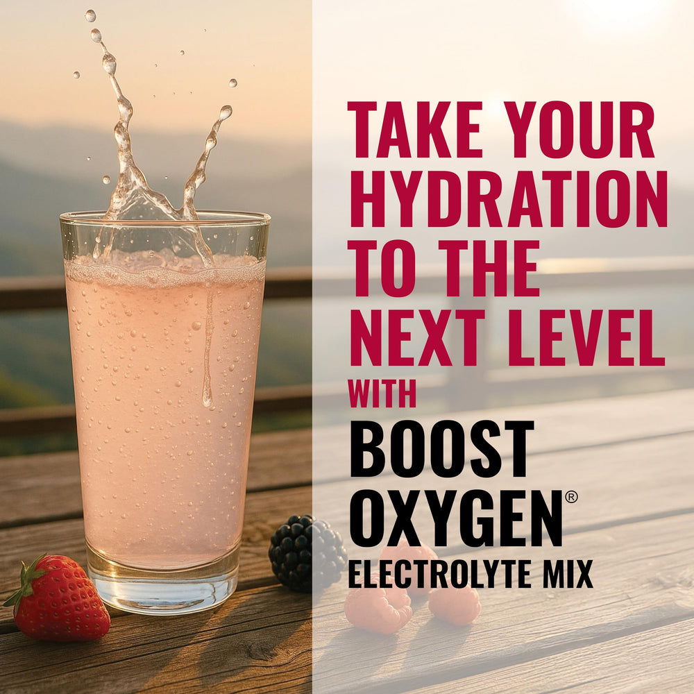 Boost Oxygen sobre abierto con polvo listo para mezclar y conveniencia