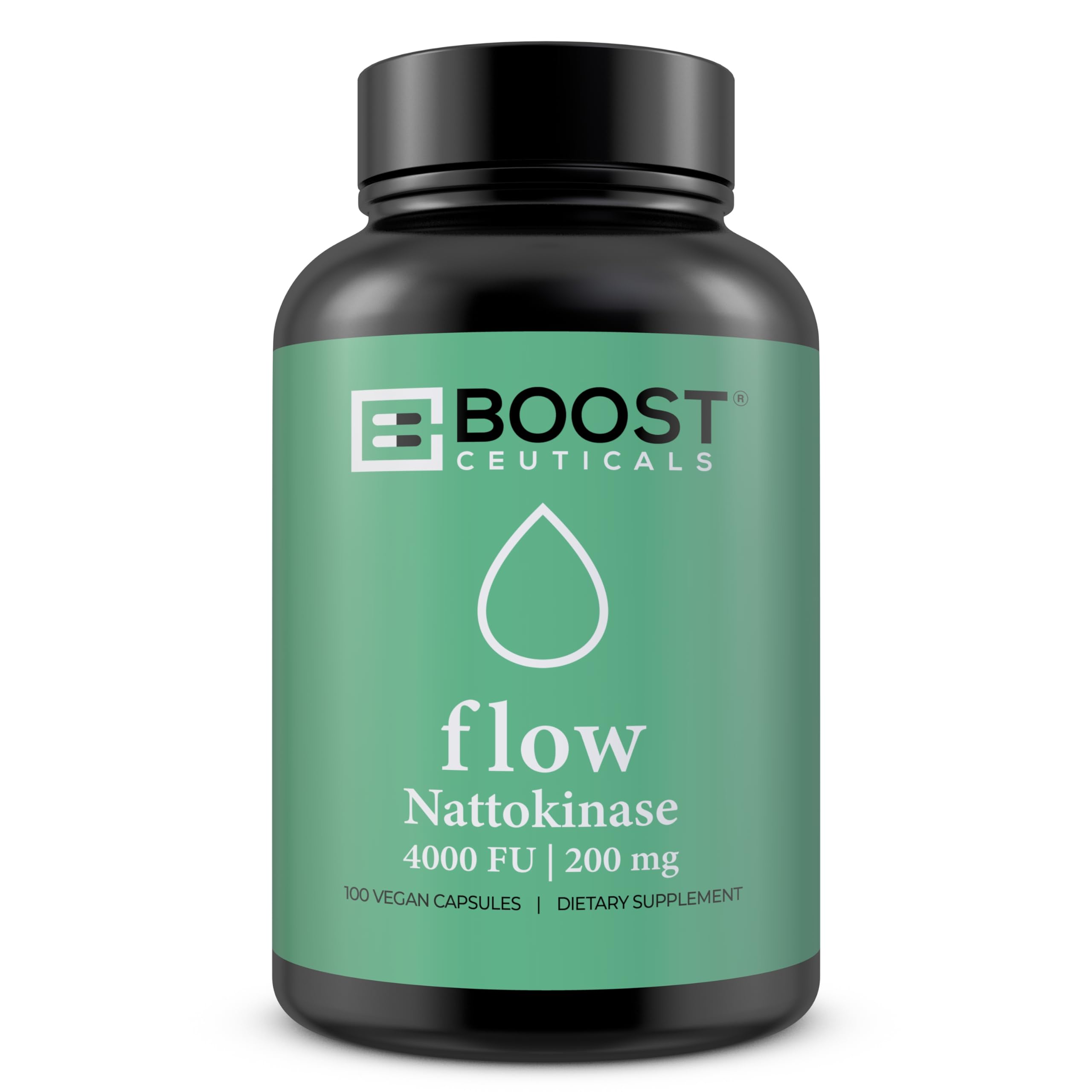 BoostCeuticals bote frontal mostrando nattokinase 4000 FU y beneficio circulación