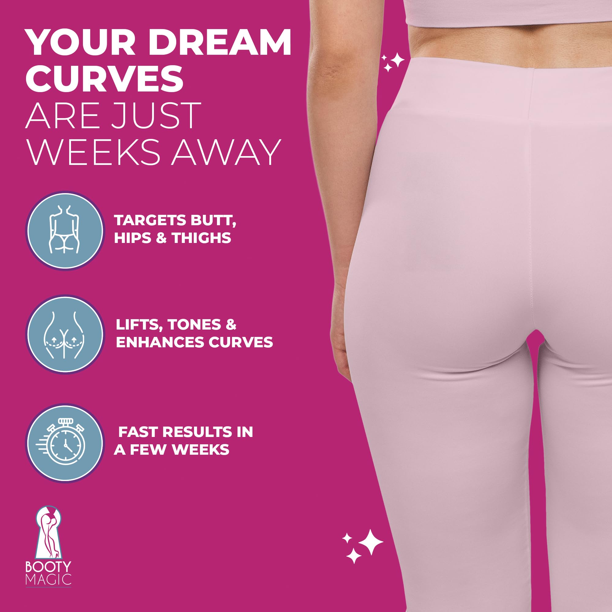 Booty Magic cápsula en mano lista para tomar, comodidad y dosificación simple
