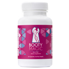 Booty Magic frasco frontal mostrando diseño y suministro para dos meses