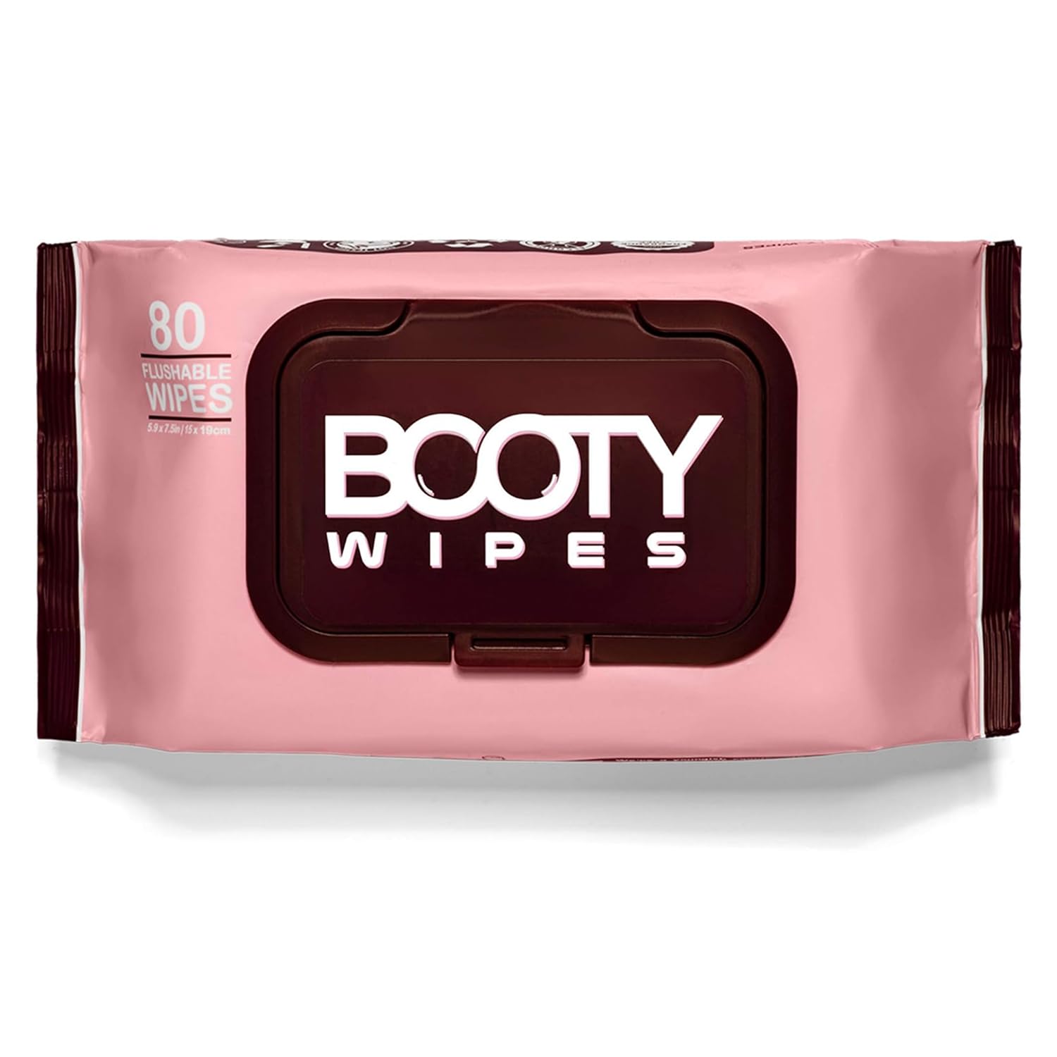 BOOTY WIPES frente del envase mostrando marca y cantidad, práctico para identificar producto