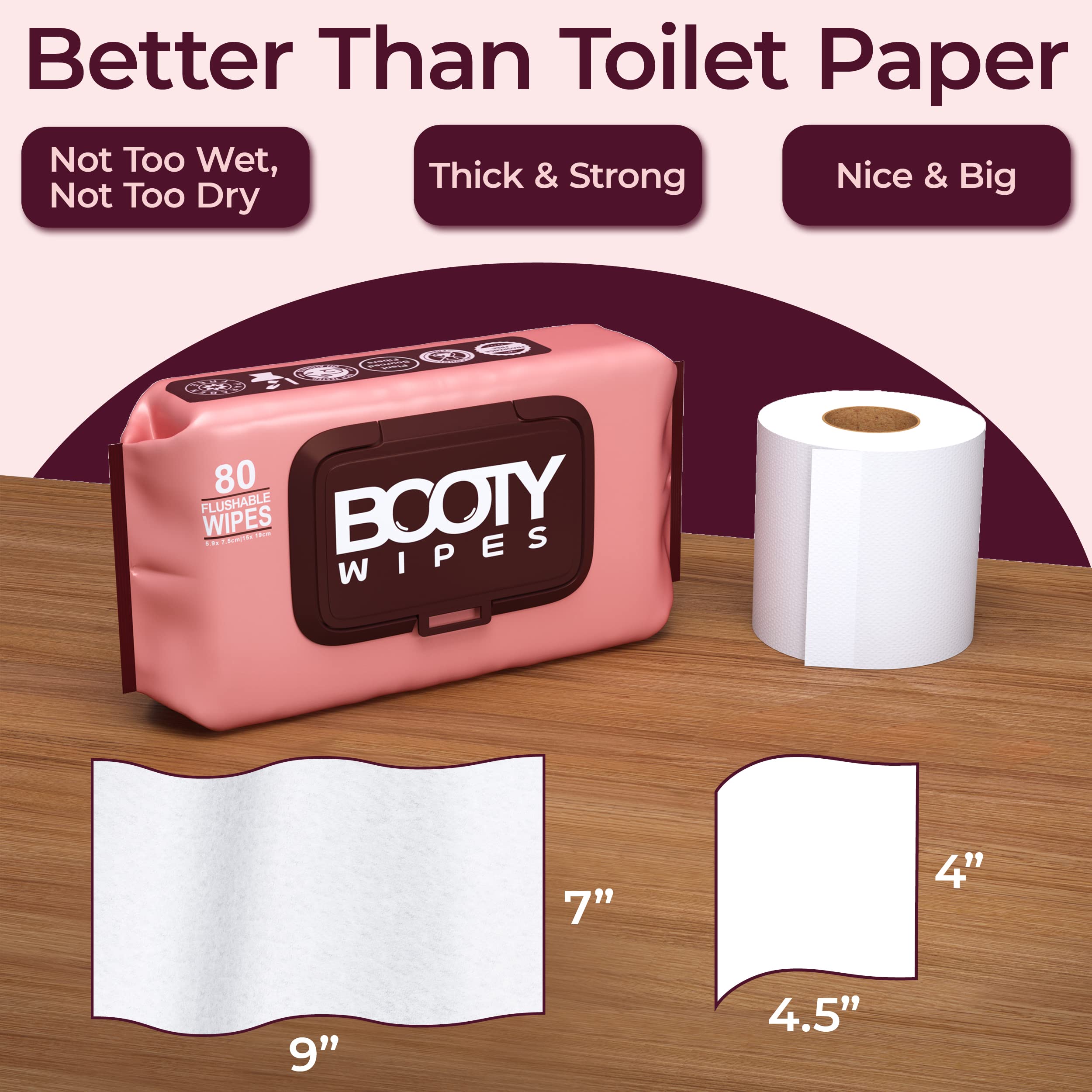 BOOTY WIPES paquete resealable abierto mostrando facilidad de acceso y conservación