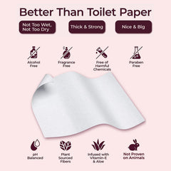 BOOTY WIPES paquete abierto con 80 toallitas, conveniente para uso diario y viajes