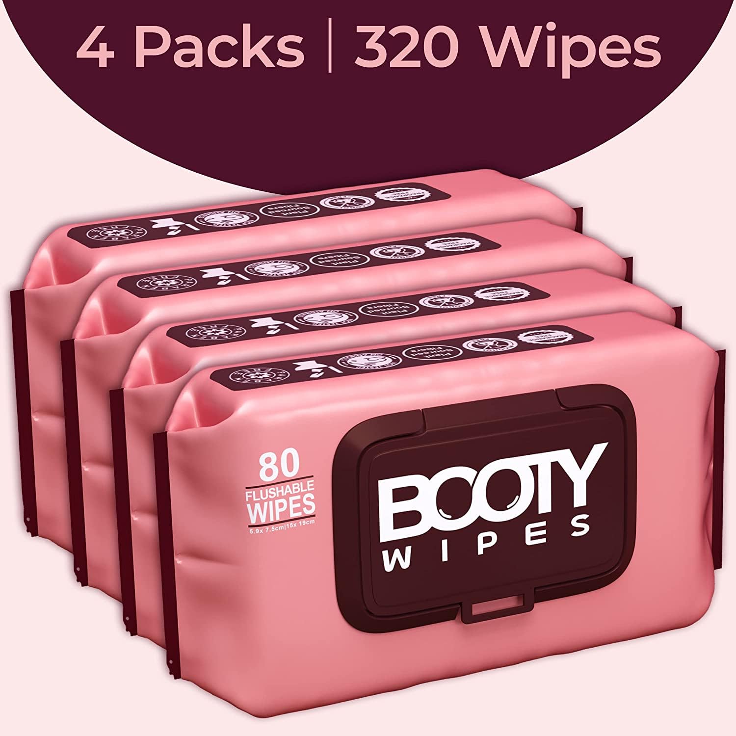 BOOTY WIPES toallita desplegada que muestra la textura suave y mayor cobertura