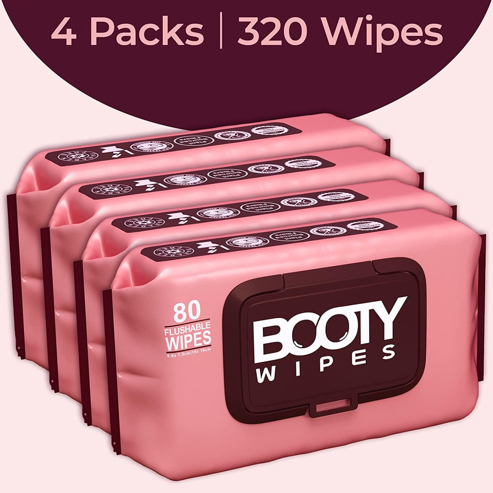 BOOTY WIPES toallita desplegada que muestra la textura suave y mayor cobertura
