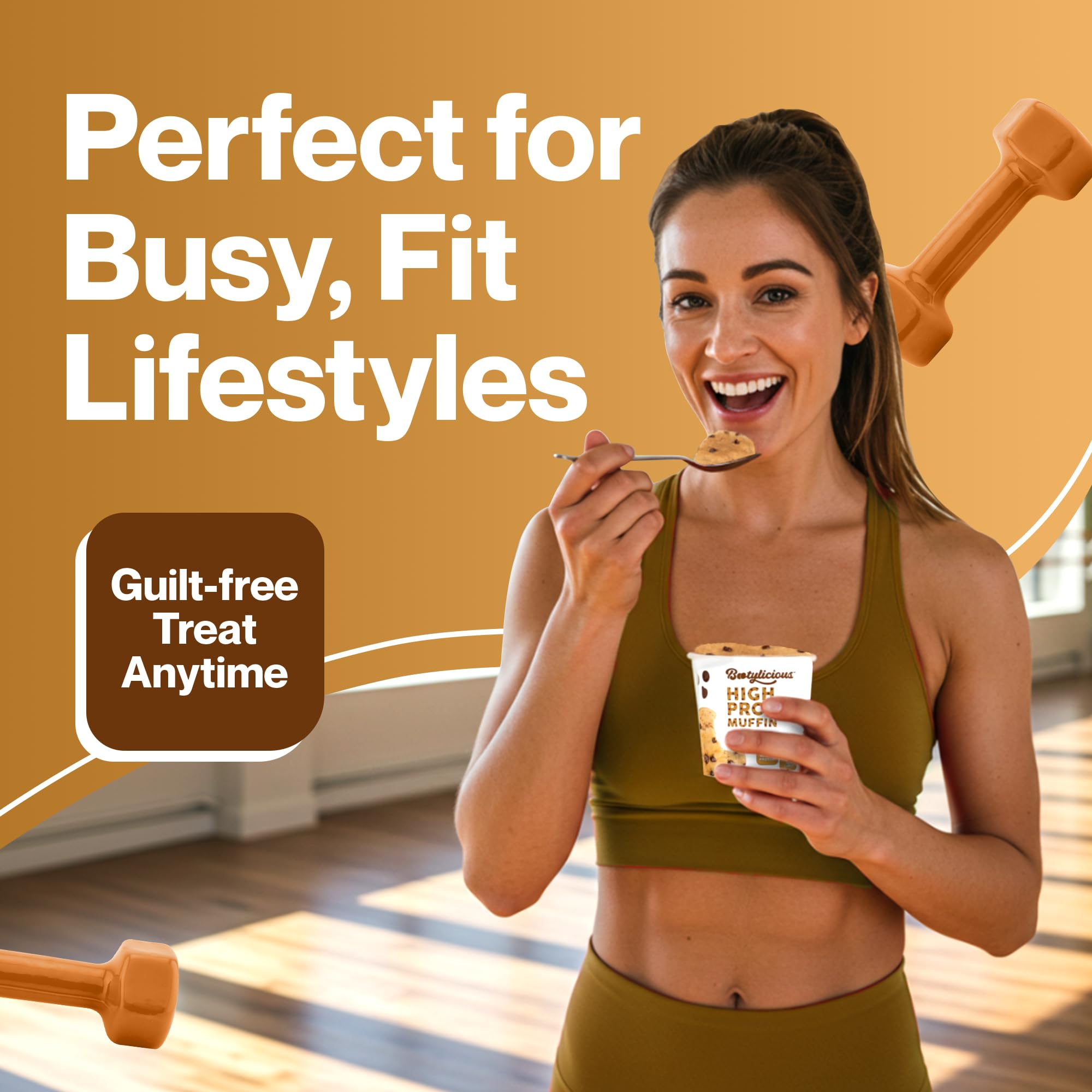 Bootylicious muffin en bolso de gimnasio como snack post-entreno práctico
