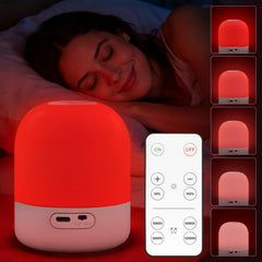 BoRccdit vista frontal de la lámpara roja 670nm muestra diseño y brillo suave