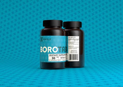 BoroTab tabletas de 30 mg en frasco de 90, conveniente para suplementación diaria.