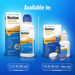 Boston SIMPLUS lentes RGP en estuche limpio mostrando acondicionamiento