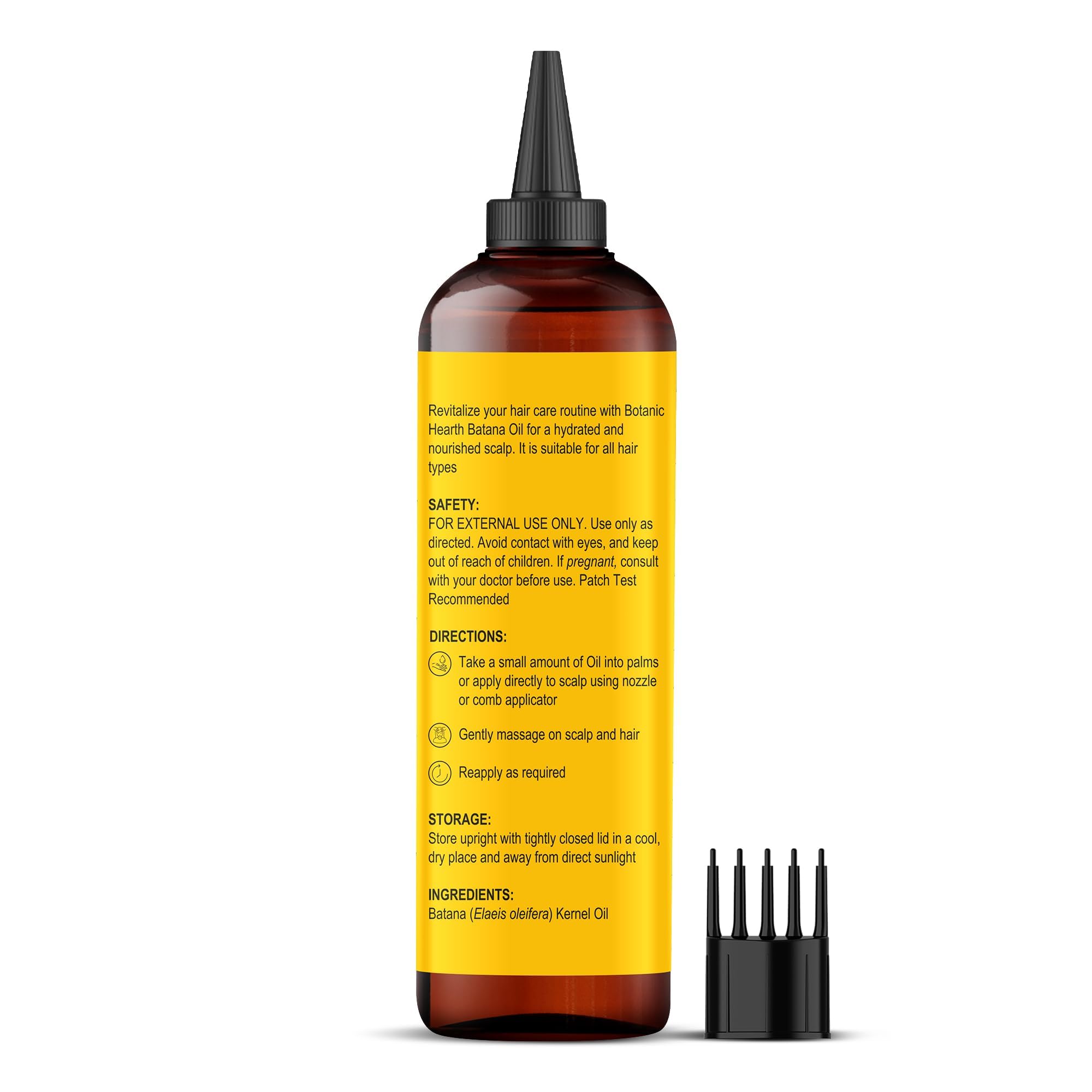 Botanic Hearth etiqueta con ingredientes naturales transparencia