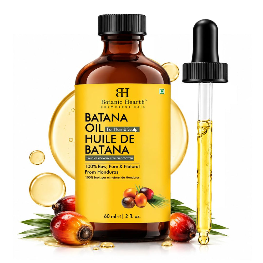 Botanic Hearth Batana Oil envase frontal mostrando presentación compacta y beneficios