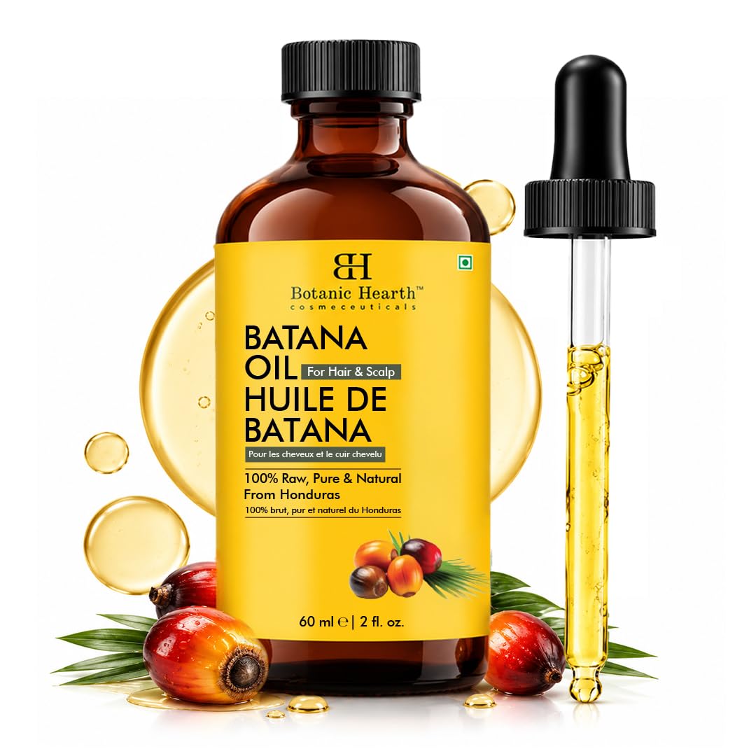 Botanic Hearth Batana Oil envase frontal mostrando presentación compacta y beneficios