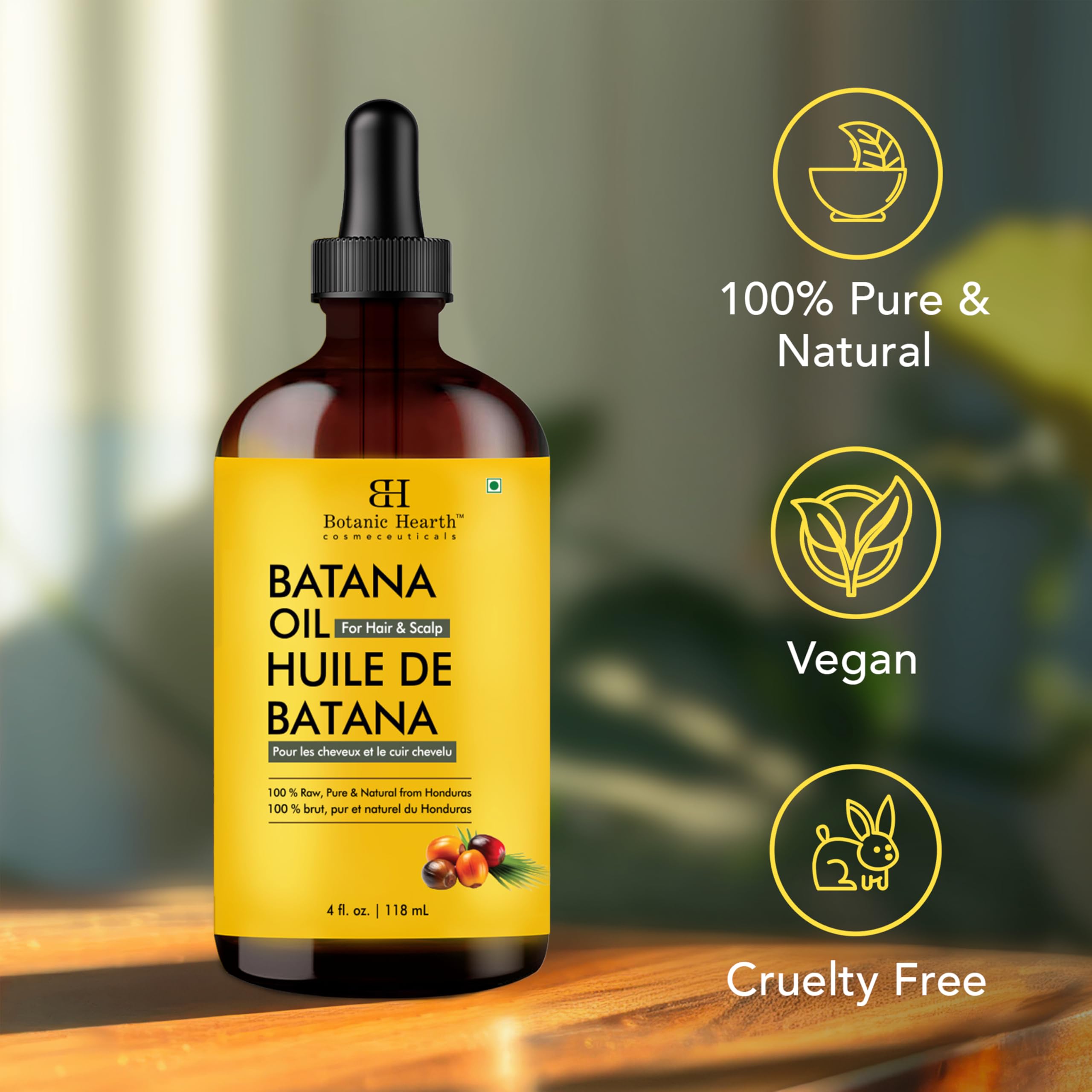 Botanic Hearth comparación de tamaño del frasco 118 ml para valorar duración