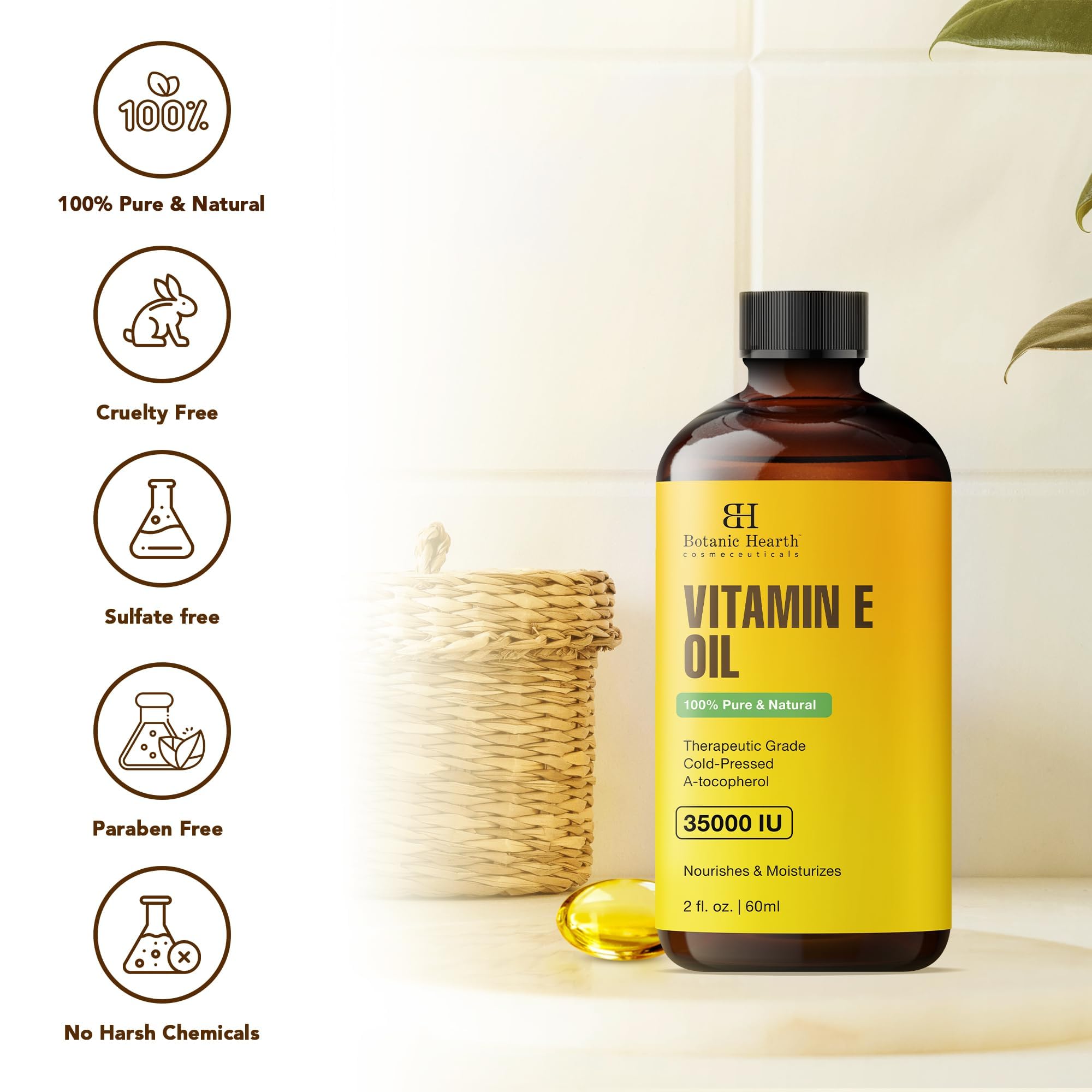 Botanic Hearth etiqueta con ingredientes que garantiza pureza