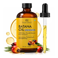 Botanic Hearth frasco del aceite de batana mostrando presentación y ventaja de fácil dosificación