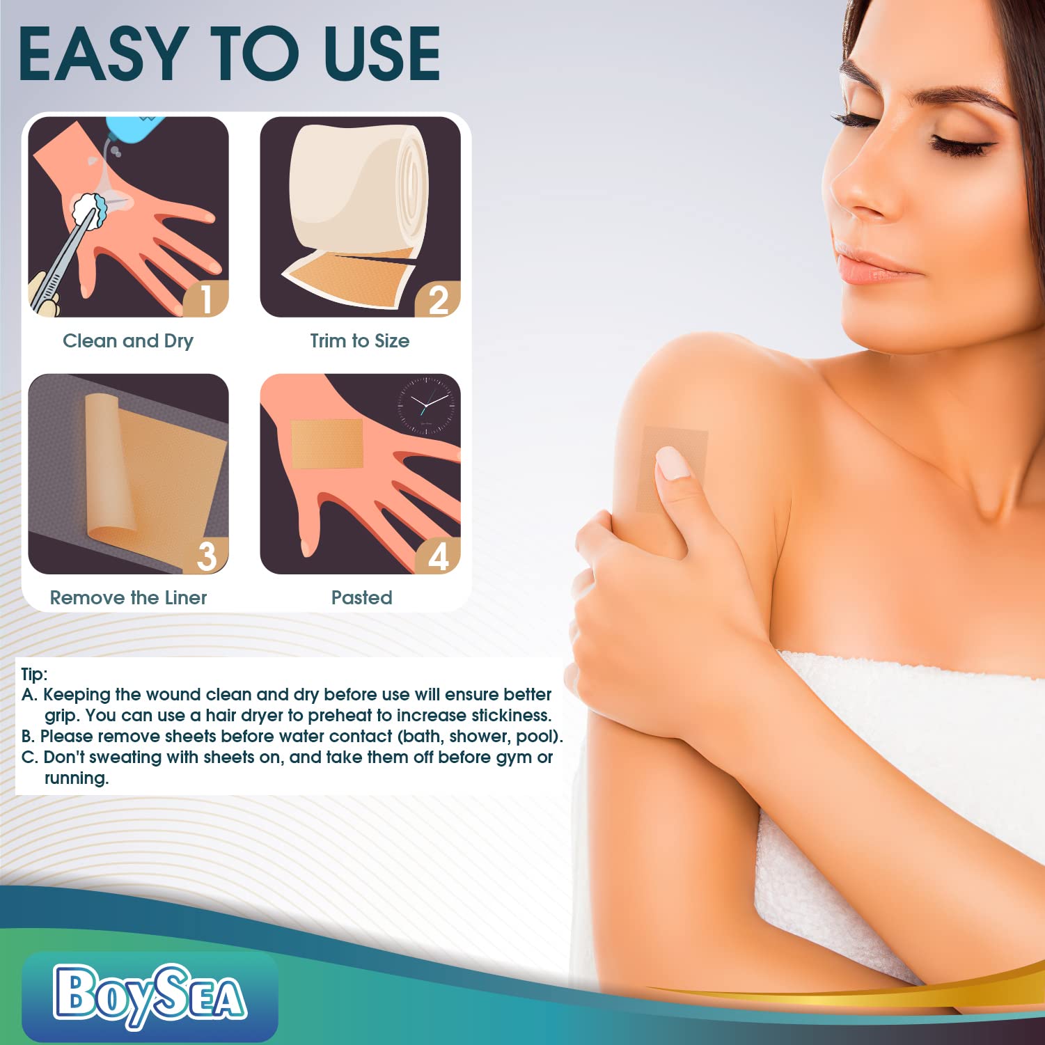 Boysea corte de la lámina en mano, permite adaptar tamaño y forma