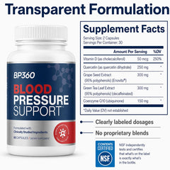 BP360 etiqueta con ingredientes y dosis visibles, transparencia informativa