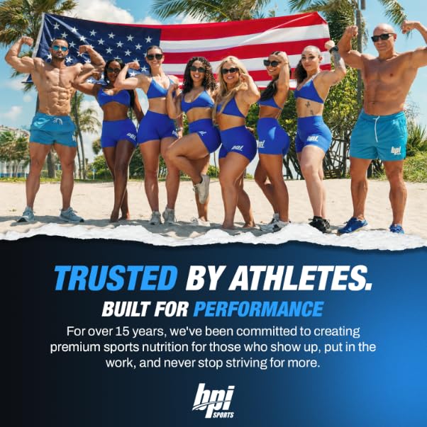 BPI Sports polvo en primer plano con textura fina y fácil disolución