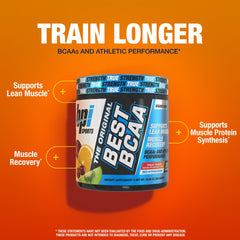Textura del polvo Best BCAA de BPI Sports en primer plano, fácil disolución