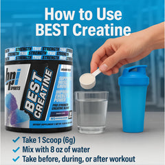 BPI Sports Best Creatine comparación de tamaño para transporte fácil