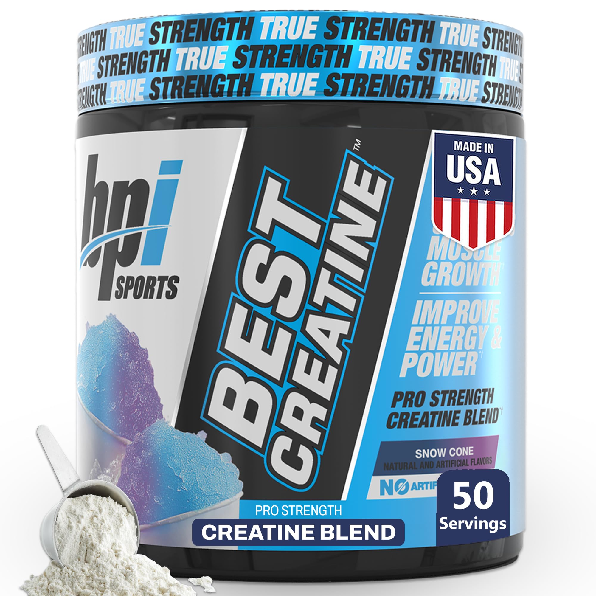BPI Sports Best Creatine vista frontal con beneficio claridad del producto