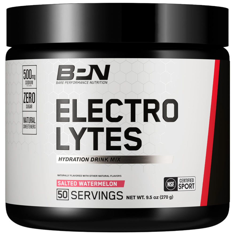 BARE PERFORMANCE NUTRITION frasco frontal muestra 50 servicios y beneficio hidratación