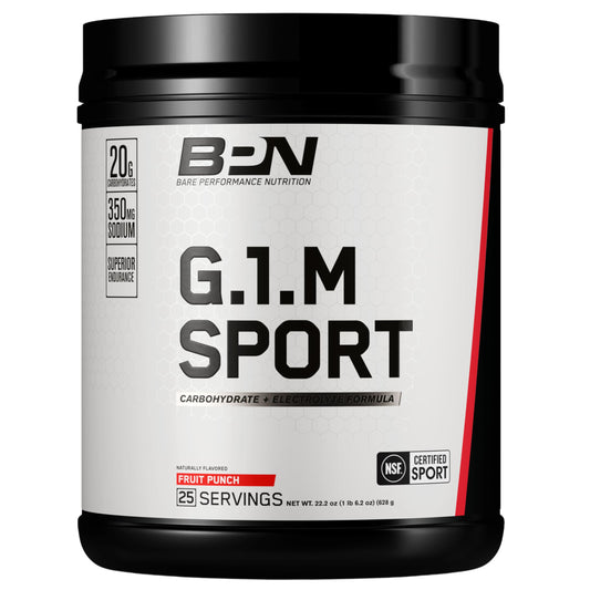 BARE PERFORMANCE NUTRITION envase frontal Fruit Punch con información visible y confianza