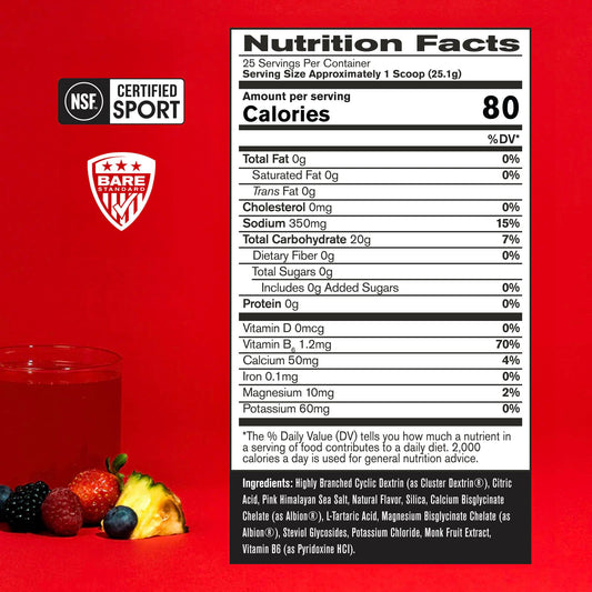 BARE PERFORMANCE NUTRITION polvo textura cercana mostrando solubilidad y rápida mezcla