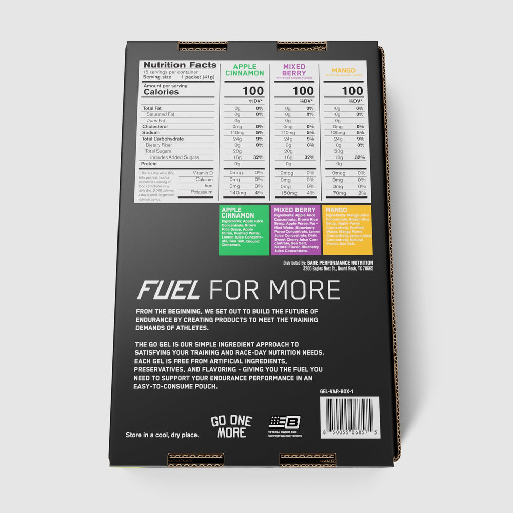 BARE PERFORMANCE NUTRITION lifestyle con atleta en entrenamiento usando gel para mantener rendimiento