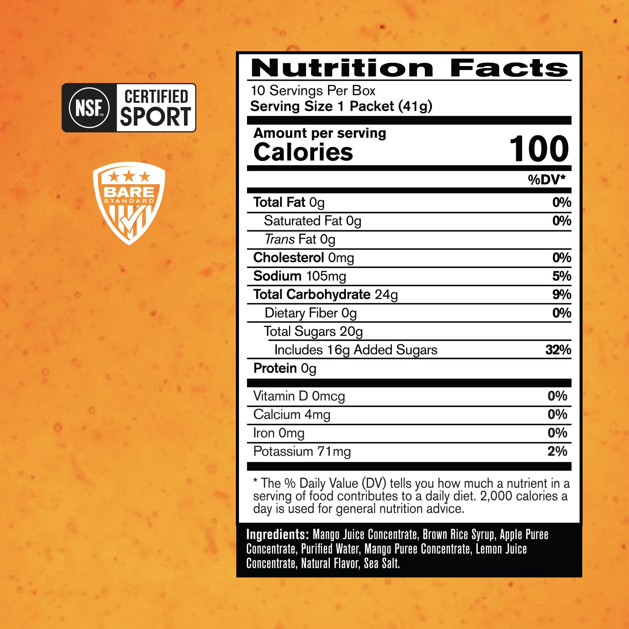 BARE PERFORMANCE NUTRITION gel textura cercana, rápida absorción visible