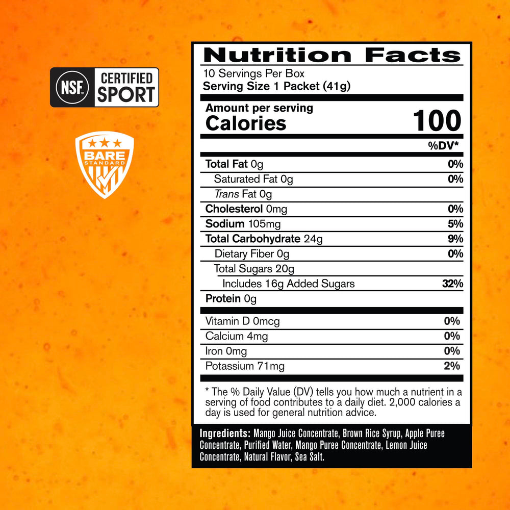 BARE PERFORMANCE NUTRITION gel textura cercana, rápida absorción visible