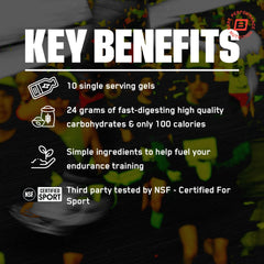 BARE PERFORMANCE NUTRITION sobre abierto con gel ideal para consumo móvil