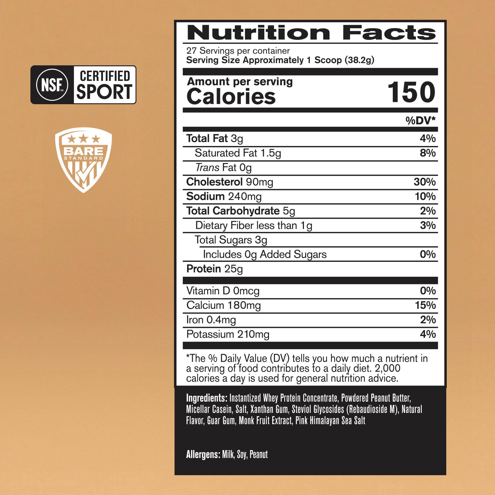 BARE PERFORMANCE NUTRITION detalle de polvo y textura mezclable para batidos cremosos