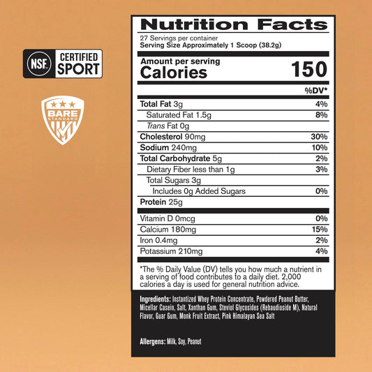 BARE PERFORMANCE NUTRITION detalle de polvo y textura mezclable para batidos cremosos