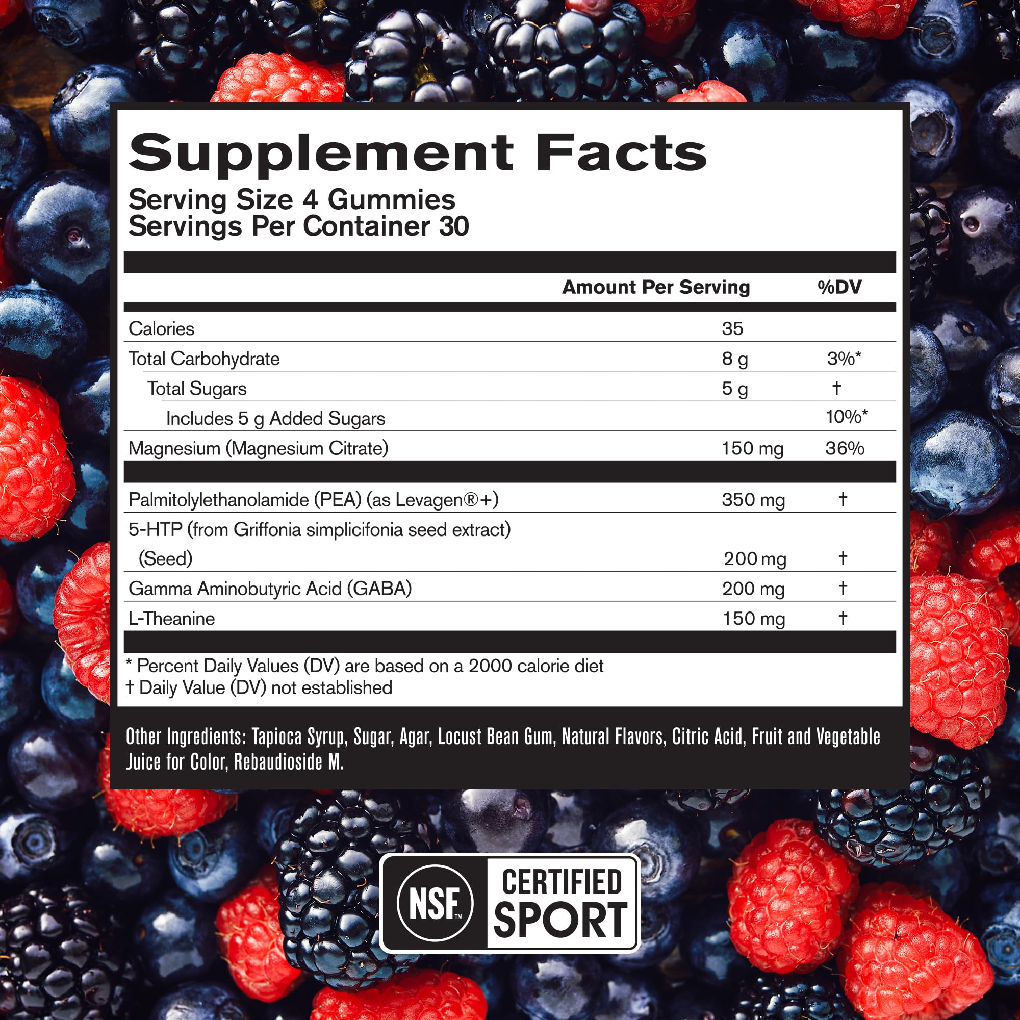BPN Peak Sleep gomitas en primer plano resaltando textura y sabor berry