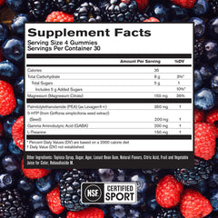 BPN Peak Sleep gomitas en primer plano resaltando textura y sabor berry