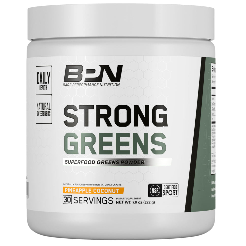 BARE PERFORMANCE NUTRITION envase frontal mostrando 30 raciones y beneficios