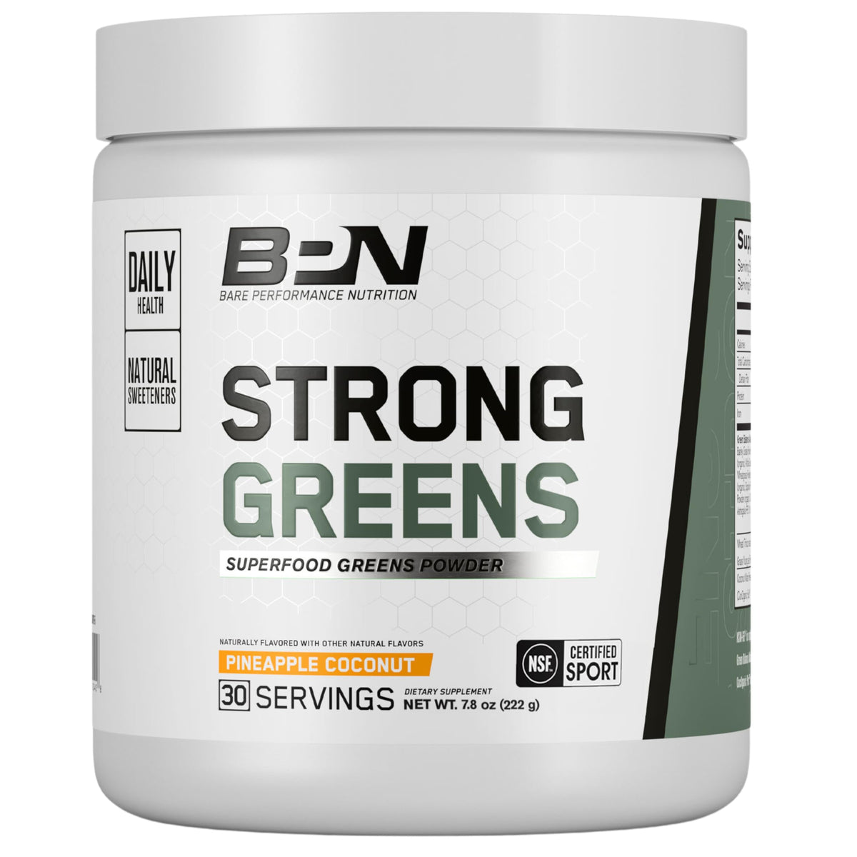 BARE PERFORMANCE NUTRITION envase frontal mostrando 30 raciones y beneficios