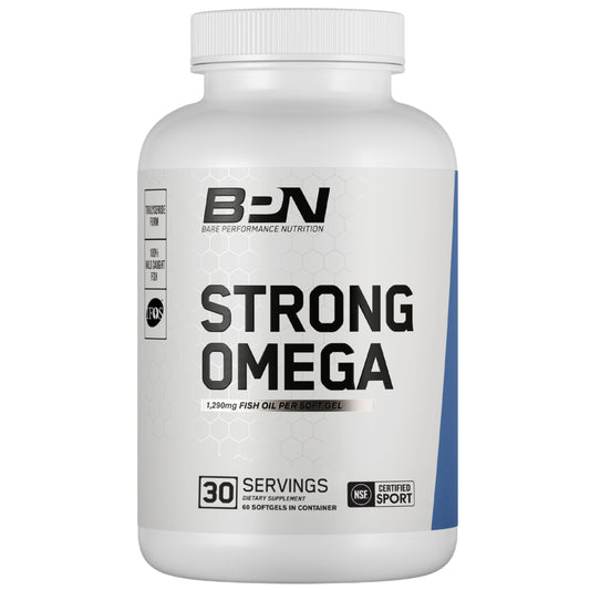 BARE PERFORMANCE NUTRITION botella frontal mostrando envase y porciones, confianza en pureza