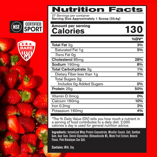 BARE PERFORMANCE NUTRITION polvo textura cercana que muestra finura y mezcla sin grumos