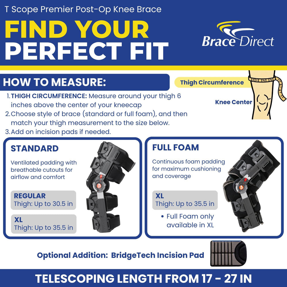 Brace Direct Breg T Scope Premier bisagra telescópica que ofrece control de ROM