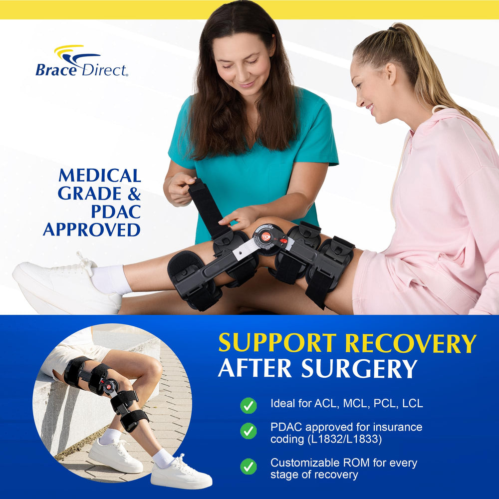 Brace Direct Breg T Scope Premier etiqueta con especificaciones y facilidad de lectura