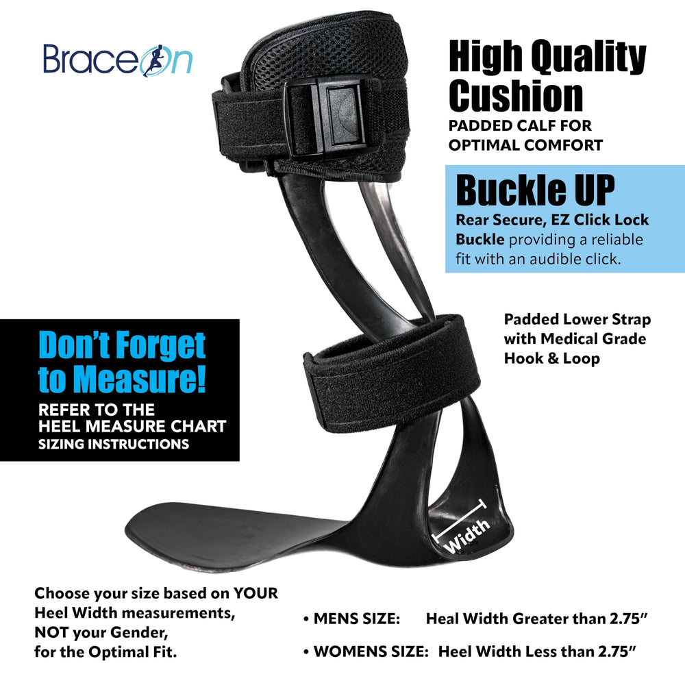 Brace On AFO S-Type dentro de un zapato casual mostrando compatibilidad y soporte