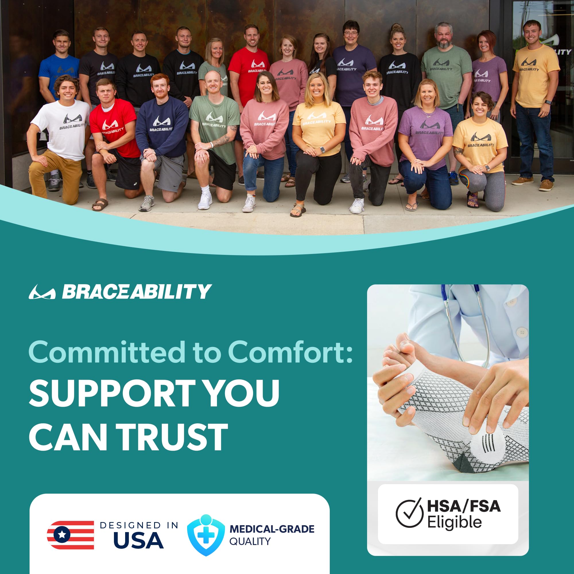 BraceAbility paquete con 1 y 2 pares disponible mostrando opciones de compra