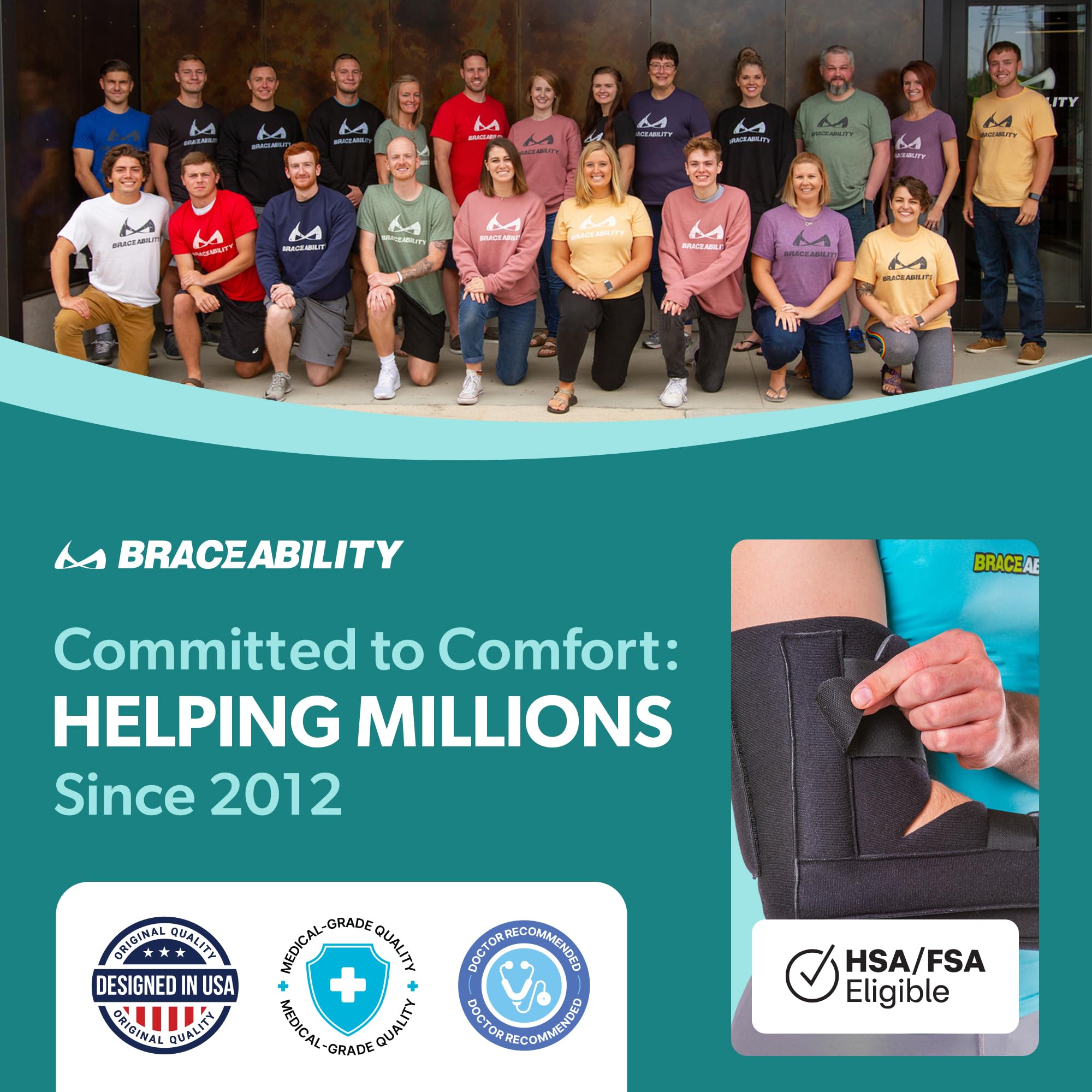 BraceAbility almohadilla removible siendo retirada para limpieza y ajuste