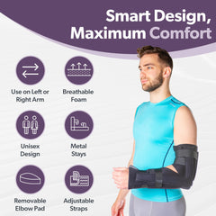 BraceAbility comparación de tamaño junto a un brazo para referencia de escala