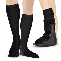 BraceAbility empaque frontal mostrando el par negro y comodidad inmediata